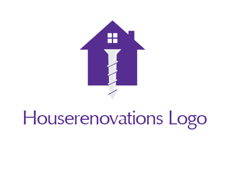 screw and house construction logo