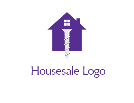 screw and house construction logo