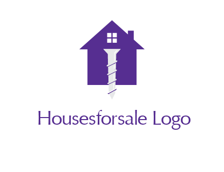 screw and house construction logo