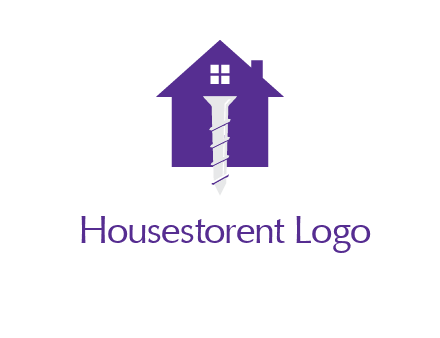 screw and house construction logo