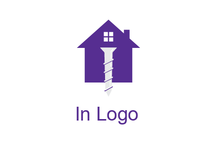 screw and house construction logo