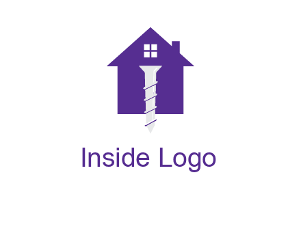 screw and house construction logo