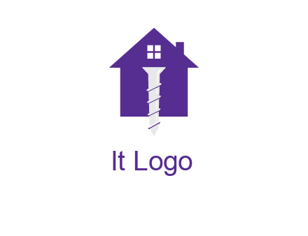 screw and house construction logo
