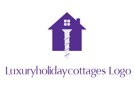 screw and house construction logo