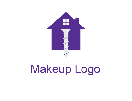 screw and house construction logo