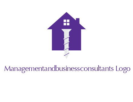 screw and house construction logo