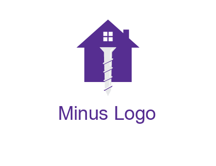 screw and house construction logo