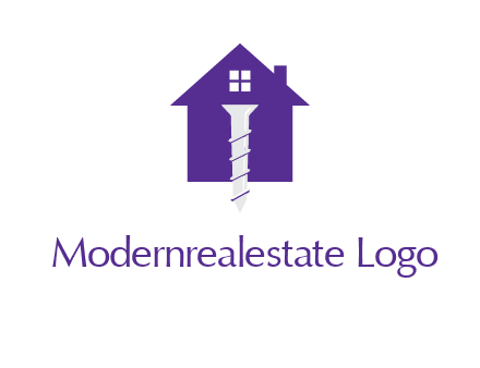 screw and house construction logo
