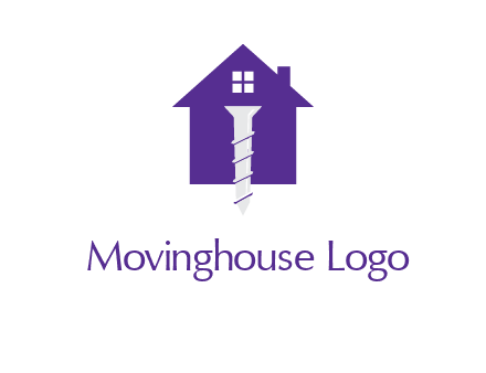 screw and house construction logo