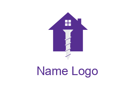 screw and house construction logo