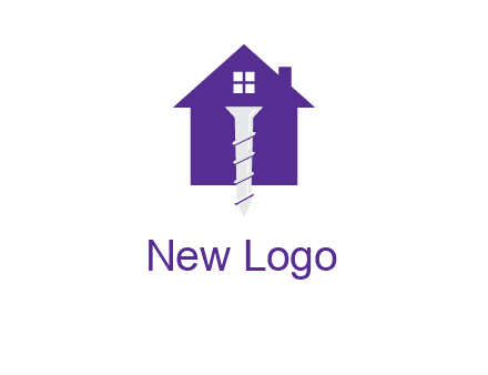 screw and house construction logo