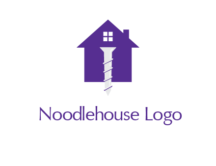 screw and house construction logo
