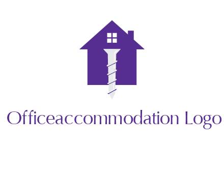 screw and house construction logo