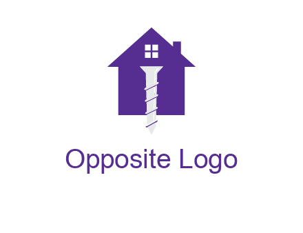 screw and house construction logo