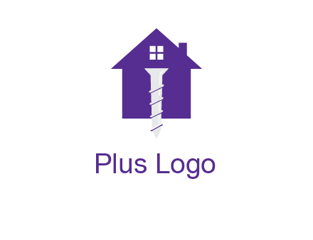 screw and house construction logo