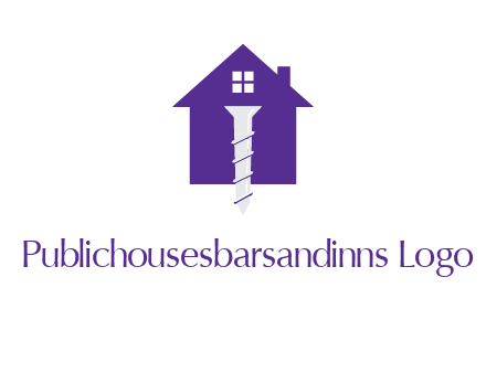 screw and house construction logo