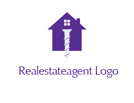 screw and house construction logo