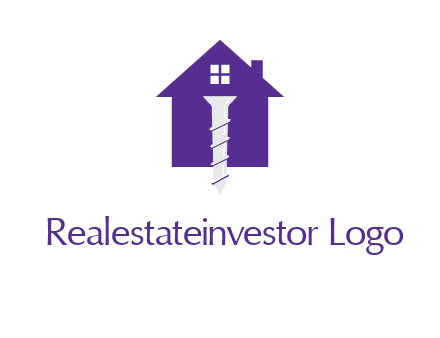 screw and house construction logo