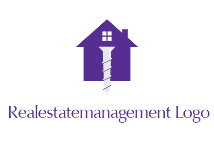 screw and house construction logo
