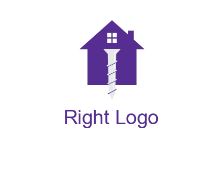 screw and house construction logo