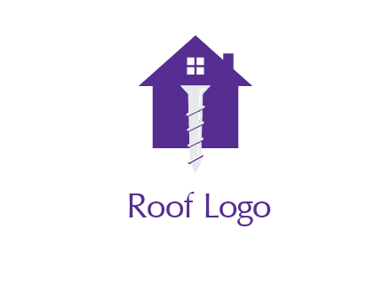 screw and house construction logo