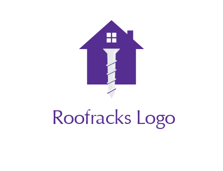 screw and house construction logo