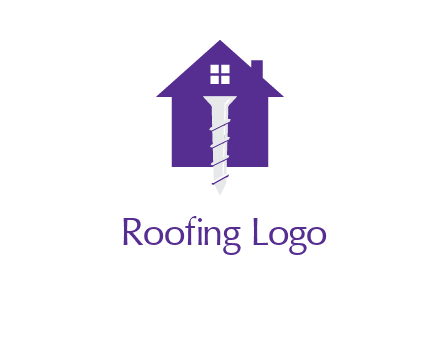 screw and house construction logo