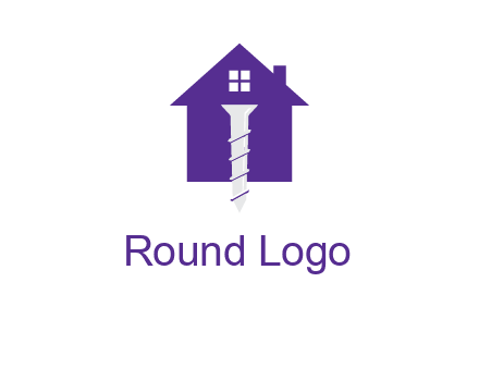 screw and house construction logo