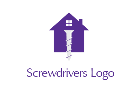 screw and house construction logo