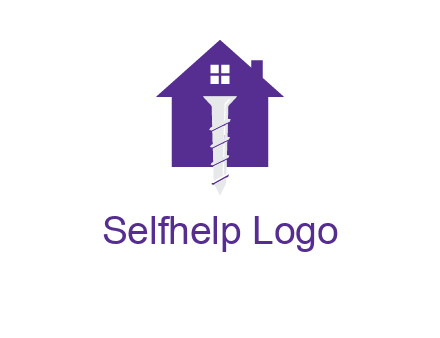 screw and house construction logo