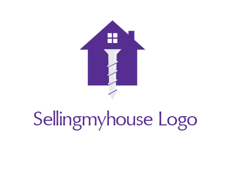 screw and house construction logo