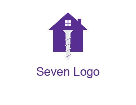 screw and house construction logo
