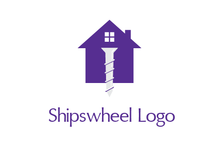 screw and house construction logo