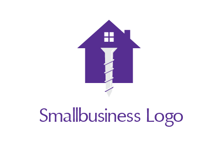 screw and house construction logo