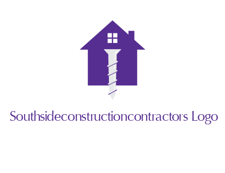 screw and house construction logo