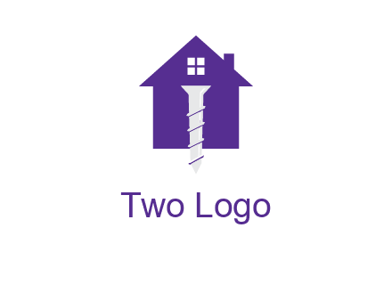 screw and house construction logo