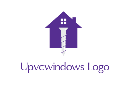 screw and house construction logo