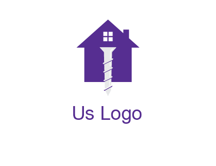 screw and house construction logo