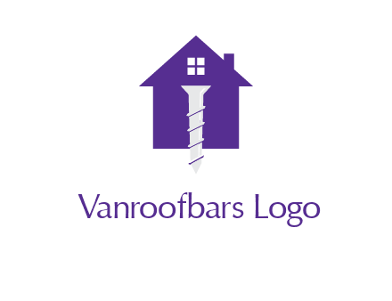 screw and house construction logo