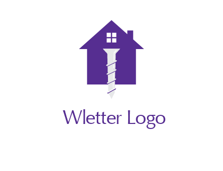 screw and house construction logo
