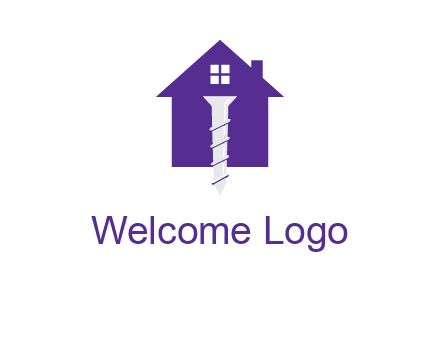screw and house construction logo