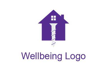 screw and house construction logo
