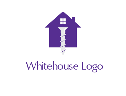 screw and house construction logo