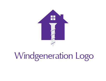 screw and house construction logo