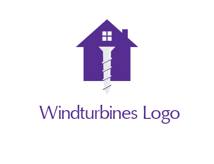 screw and house construction logo