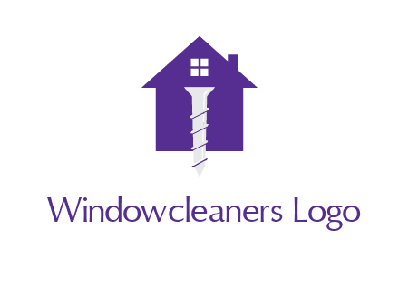 screw and house construction logo