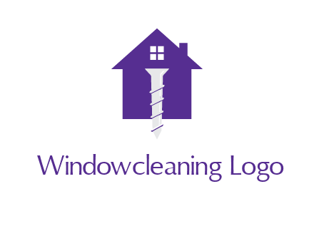 screw and house construction logo