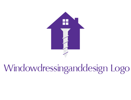 screw and house construction logo