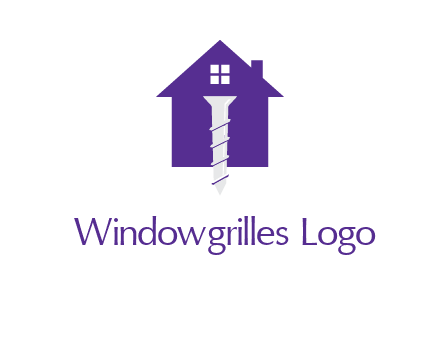 screw and house construction logo