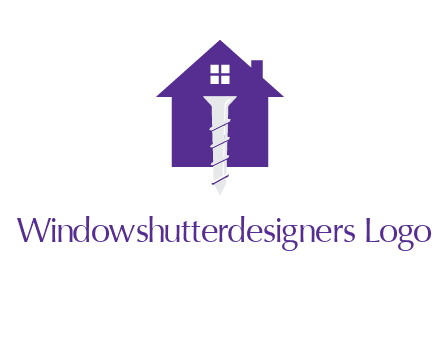 screw and house construction logo